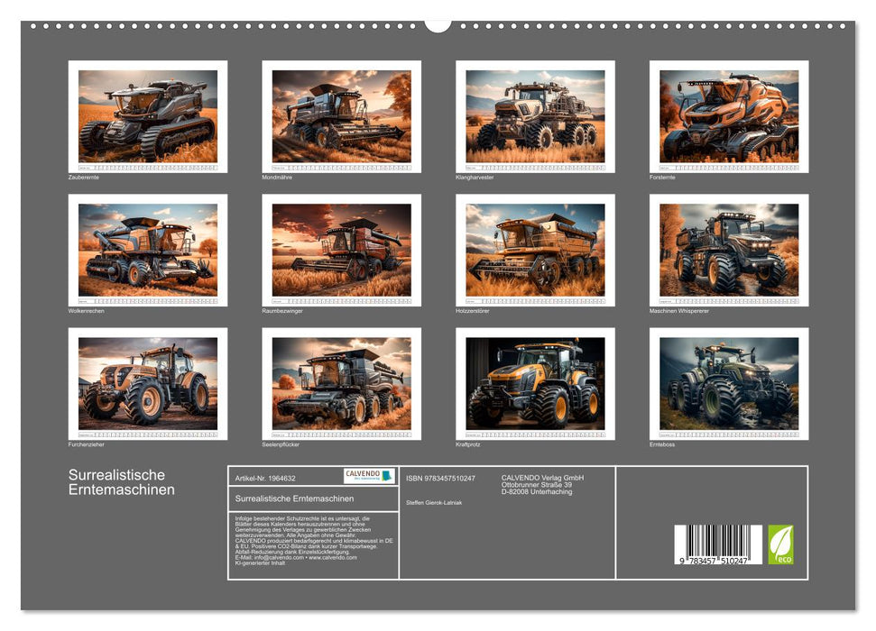 Surrealistische Erntemaschinen (CALVENDO Premium Wandkalender 2026)