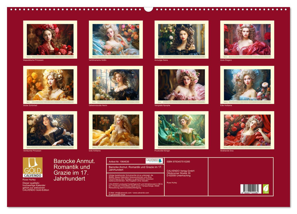 Barocke Anmut. Romantik und Grazie im 17. Jahrhundert (CALVENDO Wandkalender 2026)
