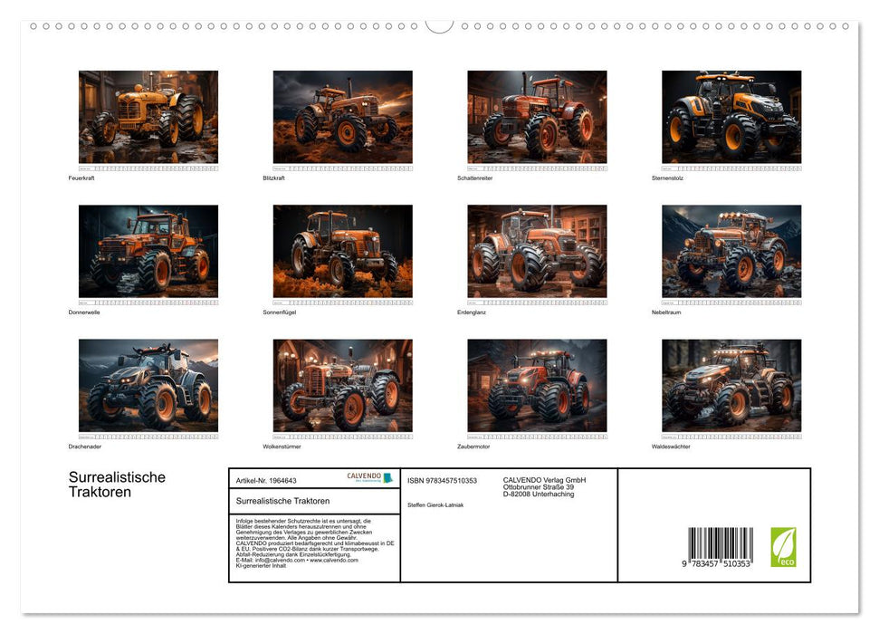 Surrealistische Traktoren (CALVENDO Premium Wandkalender 2026)