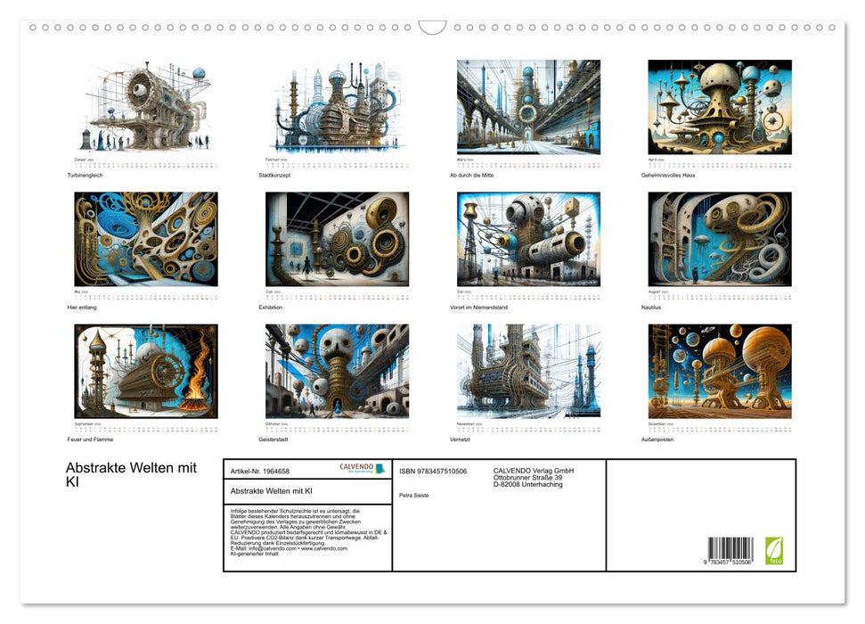 Abstrakte Welten mit KI (CALVENDO Wandkalender 2026)