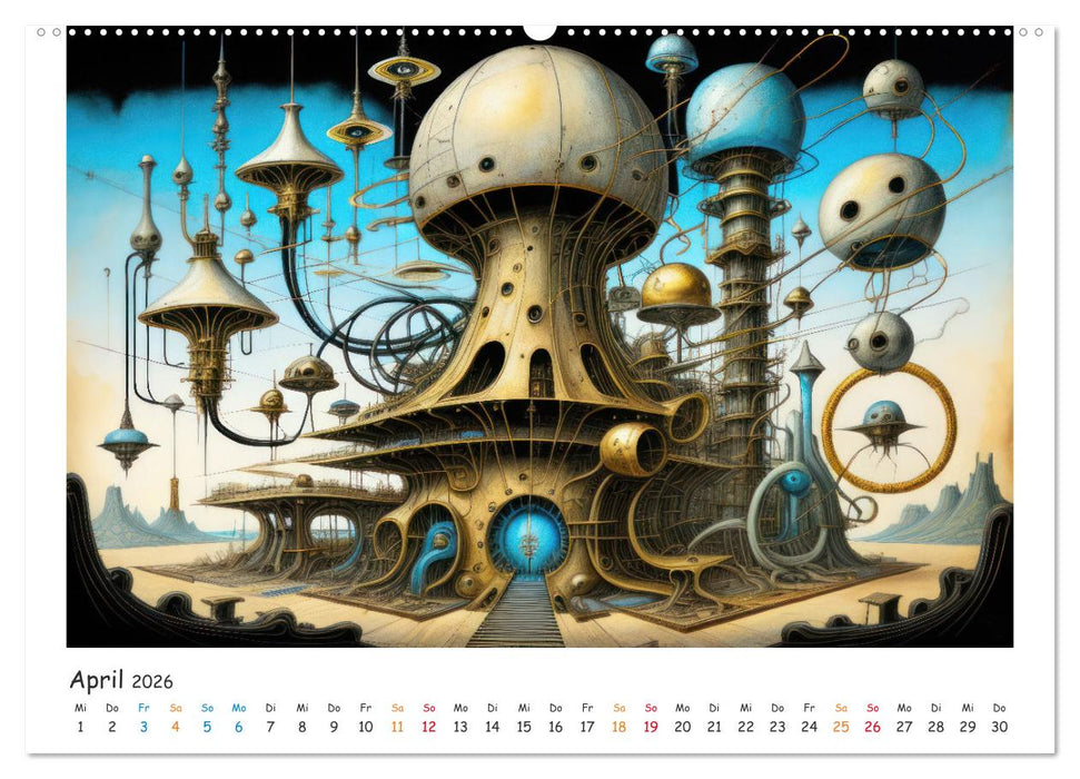 Abstrakte Welten mit KI (CALVENDO Wandkalender 2026)