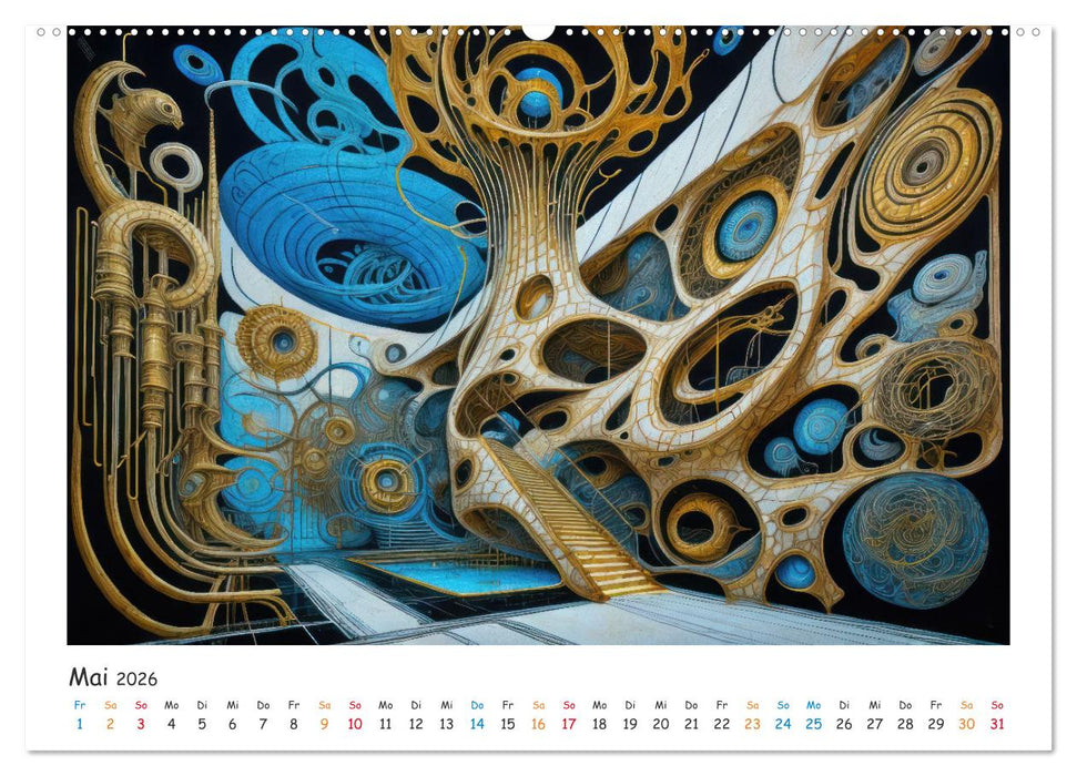 Abstrakte Welten mit KI (CALVENDO Wandkalender 2026)