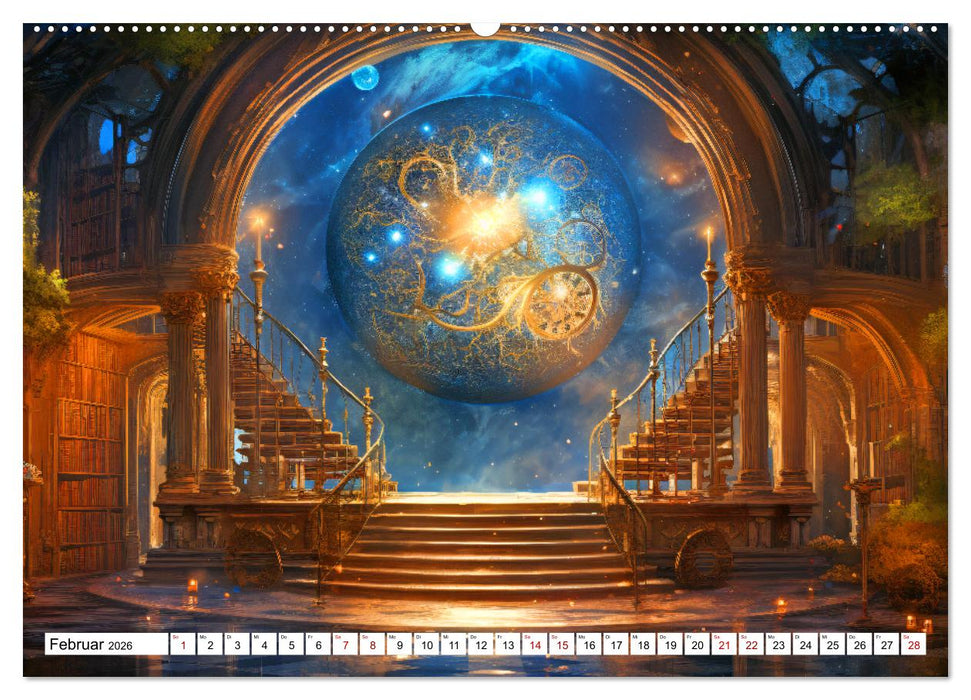 Mystische Welten - Mit Büchern die Grenzen der Phantasie erweitern (CALVENDO Premium Wandkalender 2026)