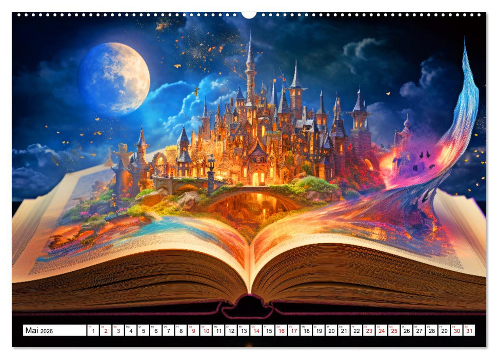 Mystische Welten - Mit Büchern die Grenzen der Phantasie erweitern (CALVENDO Premium Wandkalender 2026)