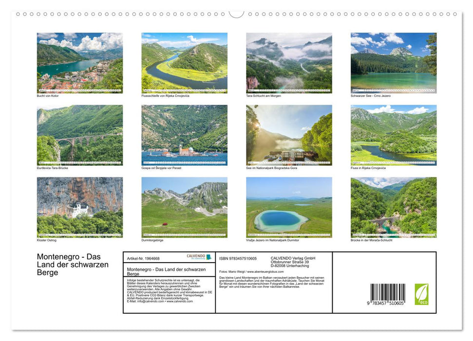 Montenegro - Das Land der schwarzen Berge (CALVENDO Premium Wandkalender 2026)