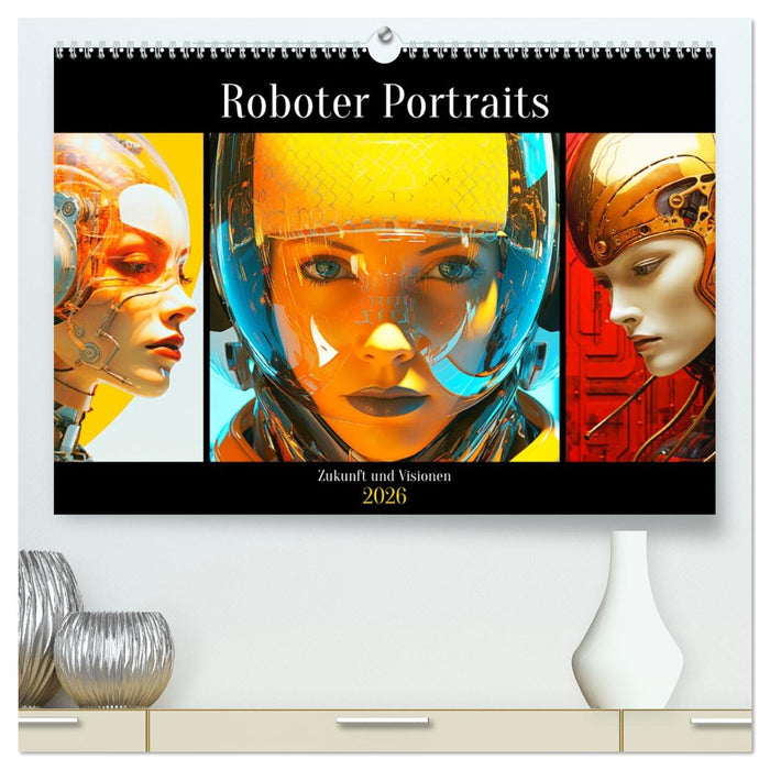 Roboter Portraits. Zukunft und Visionen (CALVENDO Premium Wandkalender 2026)