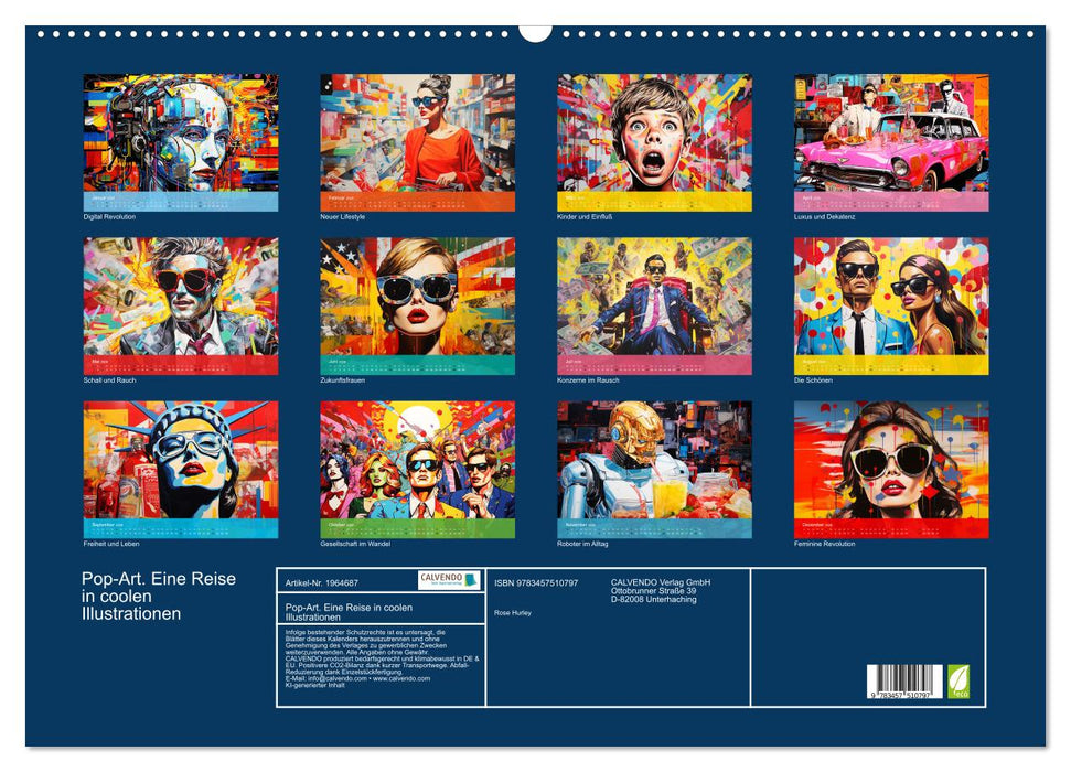 Pop-Art. Eine Reise in coolen Illustrationen (CALVENDO Wandkalender 2026)