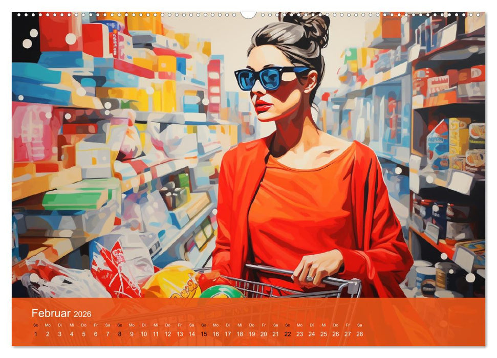 Pop-Art. Eine Reise in coolen Illustrationen (CALVENDO Wandkalender 2026)