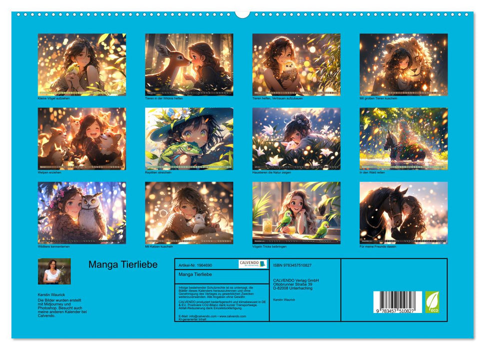 Manga Tierliebe (CALVENDO Premium Wandkalender 2026)