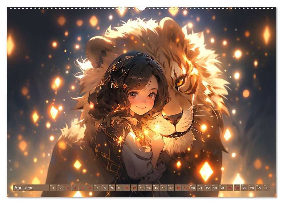 Manga Tierliebe (CALVENDO Premium Wandkalender 2026)