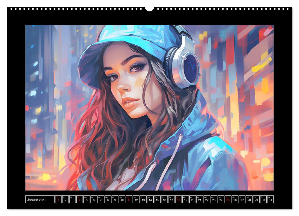 Urban Girls. Paintings (CALVENDO Premium Wandkalender 2026)