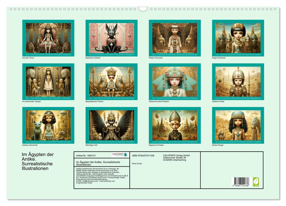 Im Ägypten der Antike. Surrealistische Illustrationen (CALVENDO Wandkalender 2026)