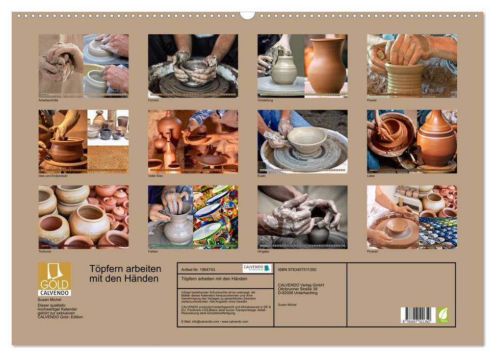 Töpfern arbeiten mit den Händen (CALVENDO Wandkalender 2026)