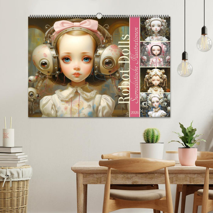 Roboter Puppen. Surrealistische Illustrationen (CALVENDO Wandkalender 2026)