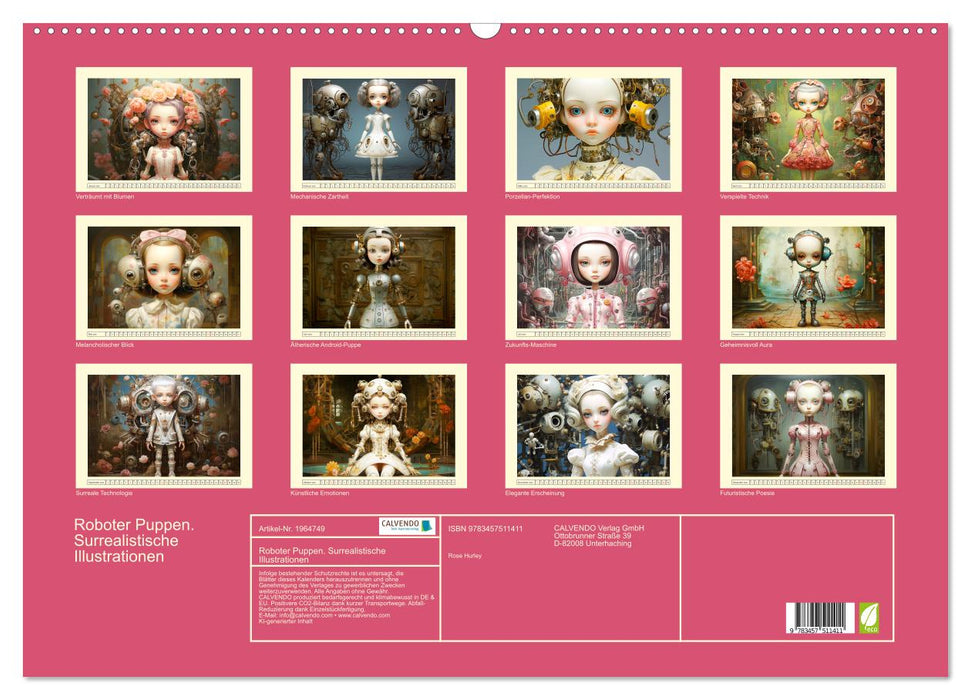 Roboter Puppen. Surrealistische Illustrationen (CALVENDO Wandkalender 2026)
