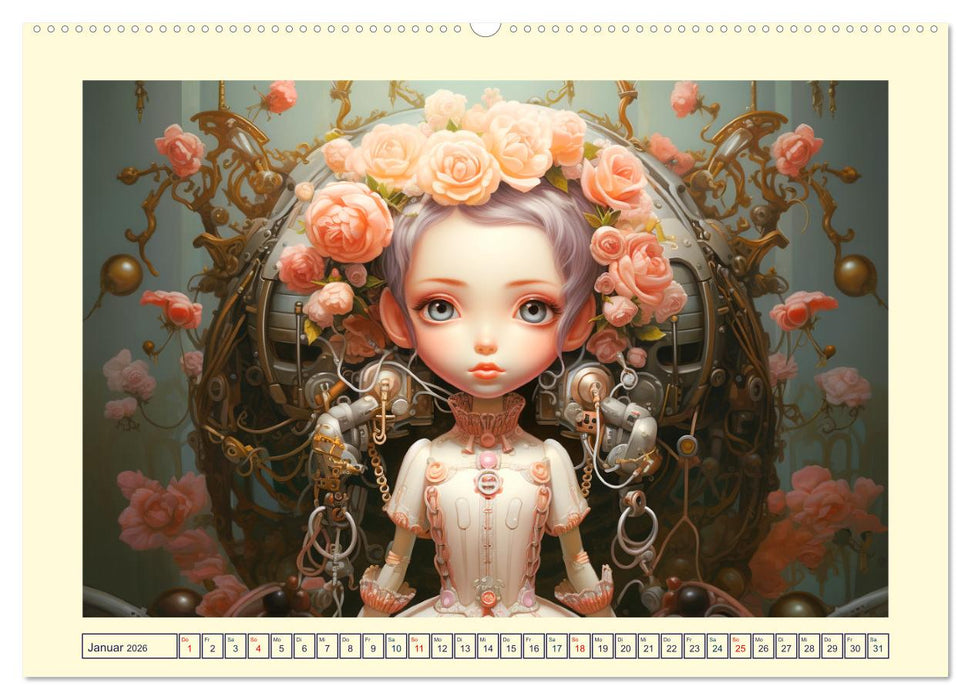Roboter Puppen. Surrealistische Illustrationen (CALVENDO Wandkalender 2026)