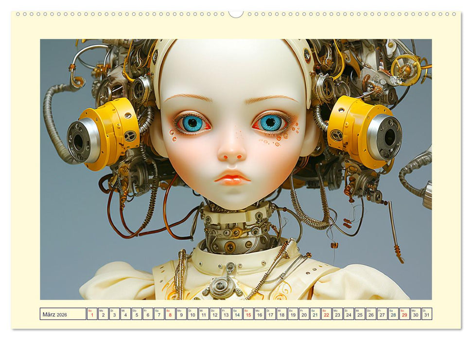 Roboter Puppen. Surrealistische Illustrationen (CALVENDO Wandkalender 2026)