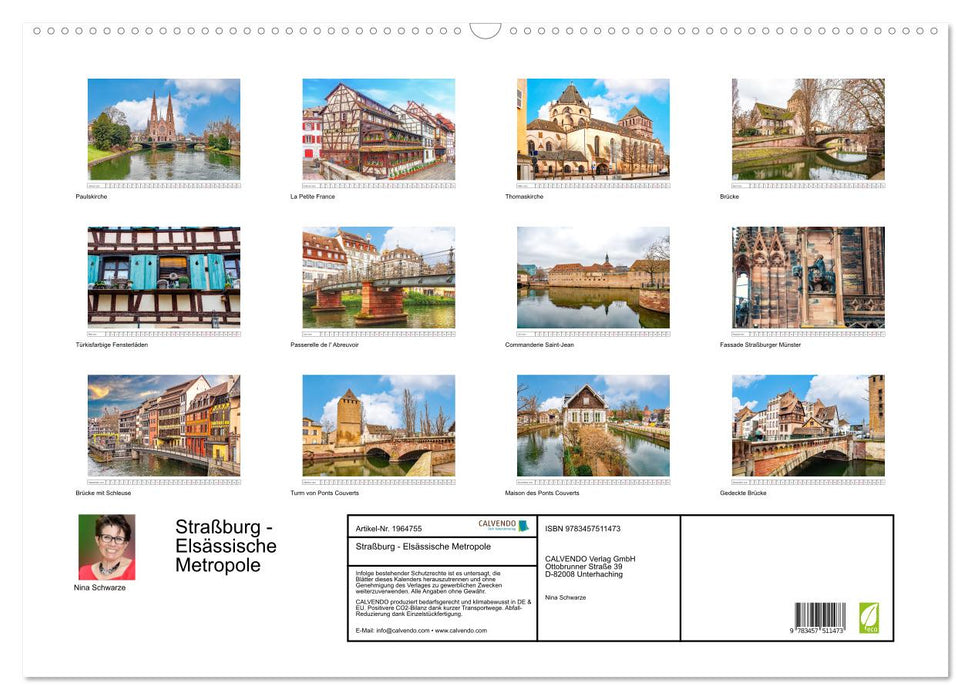 Straßburg - Elsässische Metropole (CALVENDO Wandkalender 2026)