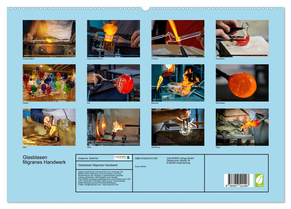Glasblasen filigranes Handwerk (CALVENDO Premium Wandkalender 2026)