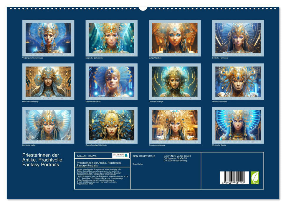 Priesterinnen der Antike. Prachtvolle Fantasy-Portraits (CALVENDO Premium Wandkalender 2026)
