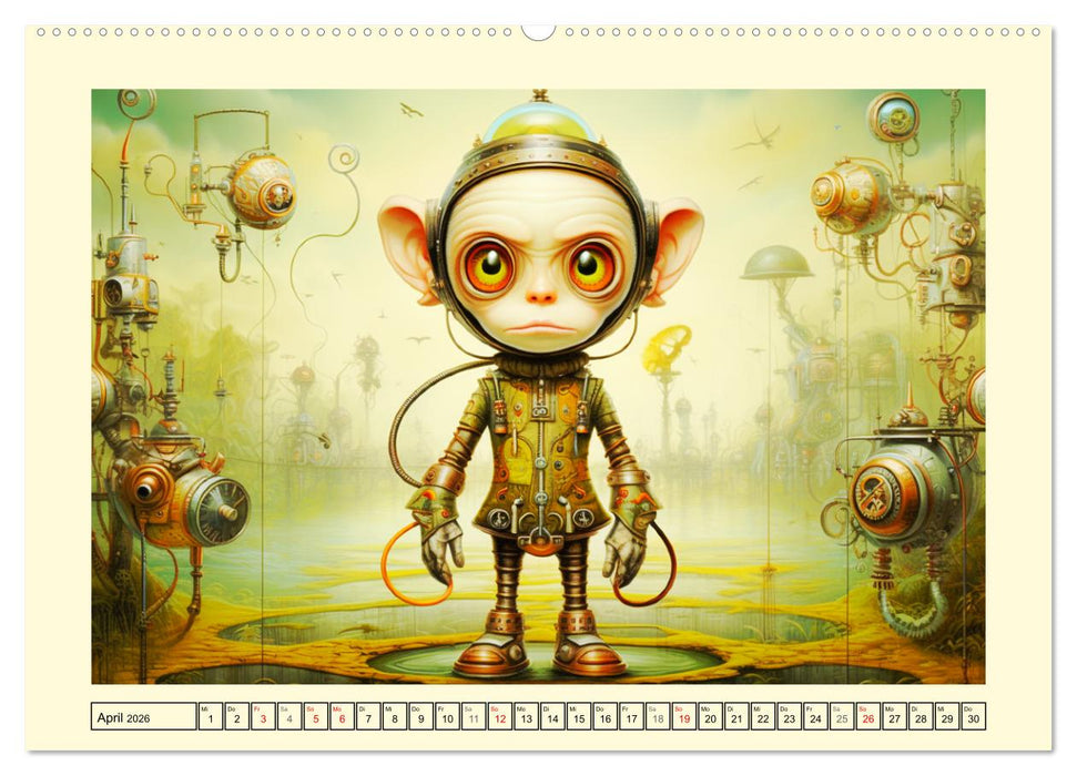 Fabelhafte Maschinen. Pop-Surrealistische Roboter-Tiere (CALVENDO Premium Wandkalender 2026)