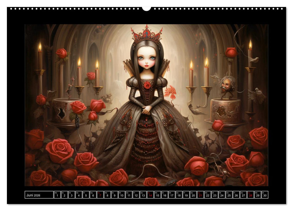 Little Gothic Queens. Surrealistische Illustrationen (CALVENDO Wandkalender 2026)