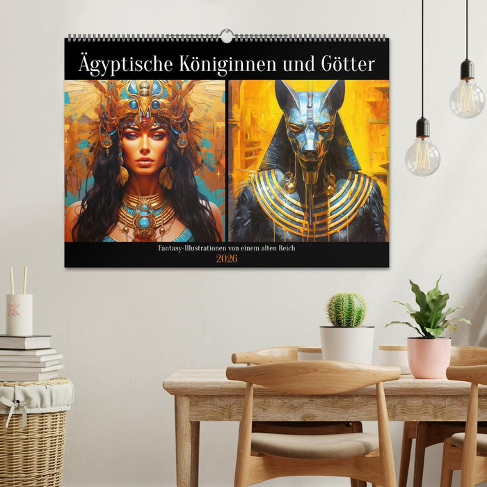 Ägyptische Königinnen und Götter. Fantasy-Illustrationen von einem alten Reich (CALVENDO Wandkalender 2026)