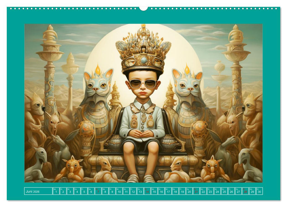 Im Ägypten der Antike. Surrealistische Illustrationen (CALVENDO Premium Wandkalender 2026)