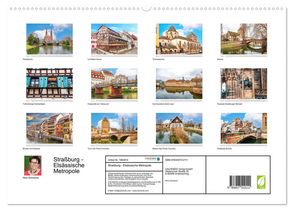 Straßburg - Elsässische Metropole (CALVENDO Premium Wandkalender 2026)