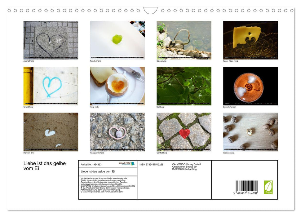 Liebe ist das gelbe vom Ei (CALVENDO Wandkalender 2026)