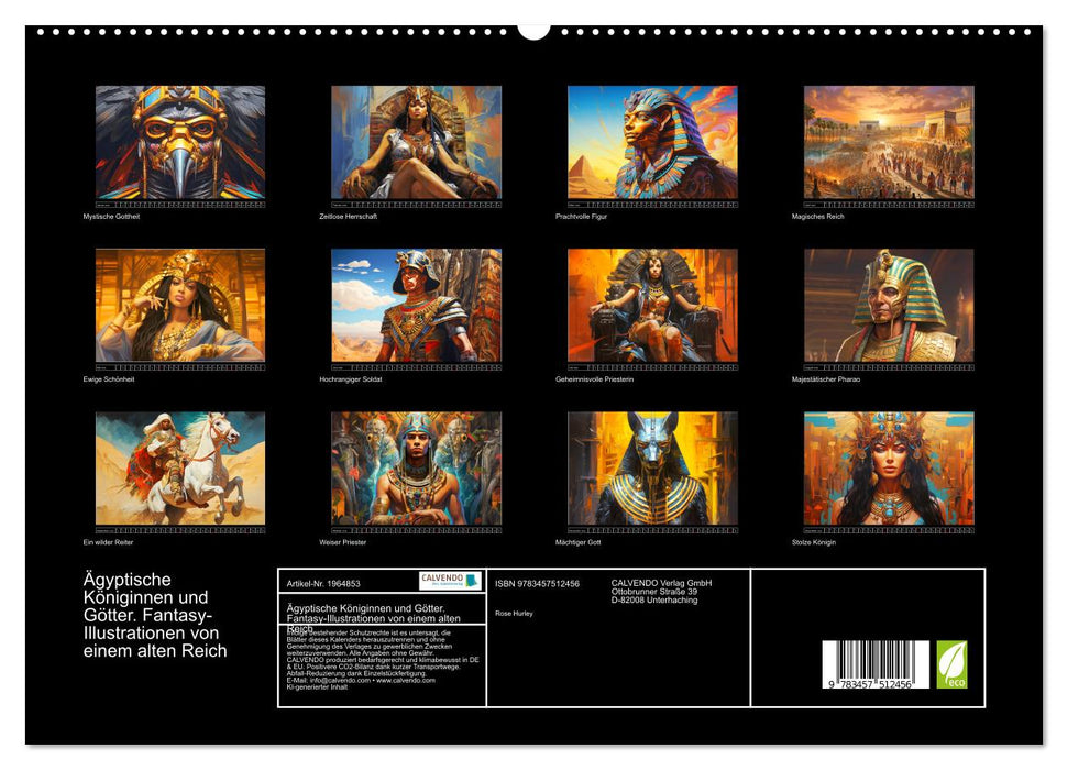 Ägyptische Königinnen und Götter. Fantasy-Illustrationen von einem alten Reich (CALVENDO Premium Wandkalender 2026)