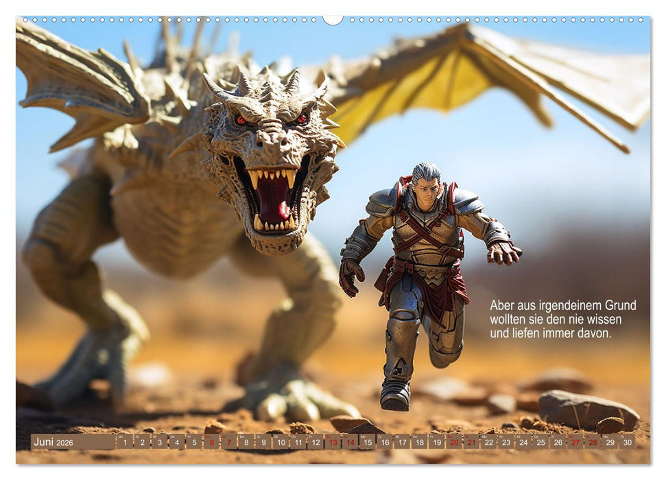 Eine seltsame Drachengeschichte (CALVENDO Premium Wandkalender 2026)