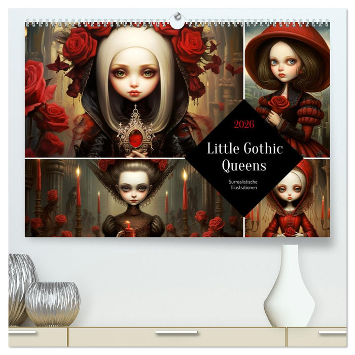 Little Gothic Queens. Surrealistische Illustrationen (CALVENDO Premium Wandkalender 2026)