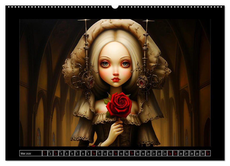 Little Gothic Queens. Surrealistische Illustrationen (CALVENDO Premium Wandkalender 2026)