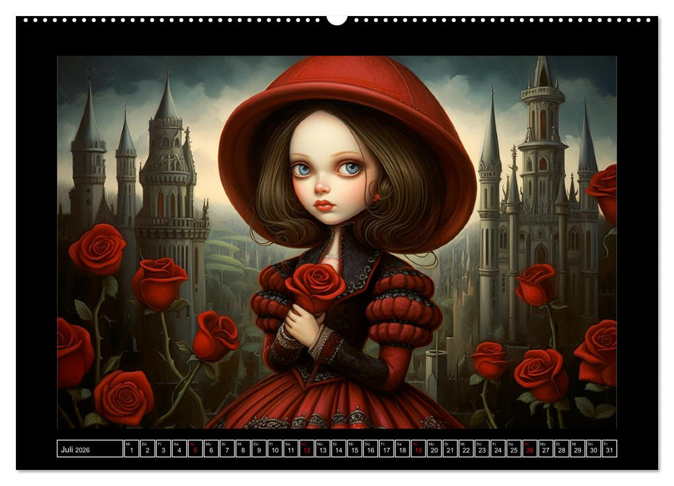 Little Gothic Queens. Surrealistische Illustrationen (CALVENDO Premium Wandkalender 2026)