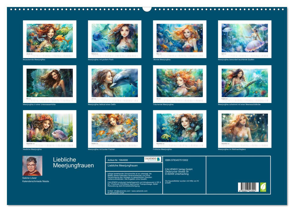 Liebliche Meerjungfrauen (CALVENDO Wandkalender 2026)