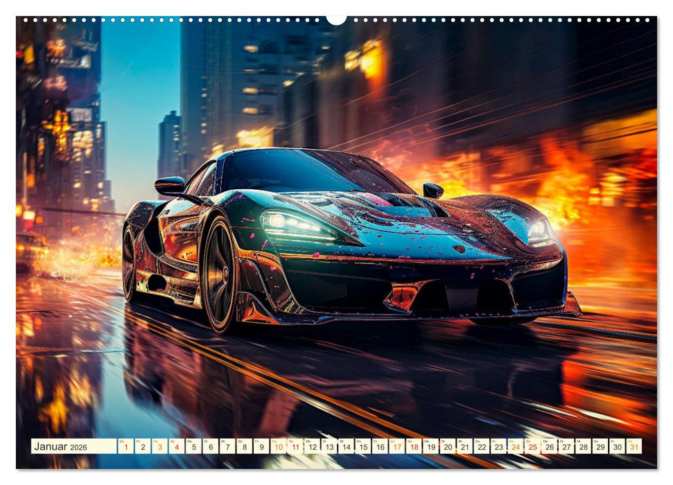 Sportwagen Fantasien (CALVENDO Wandkalender 2026)