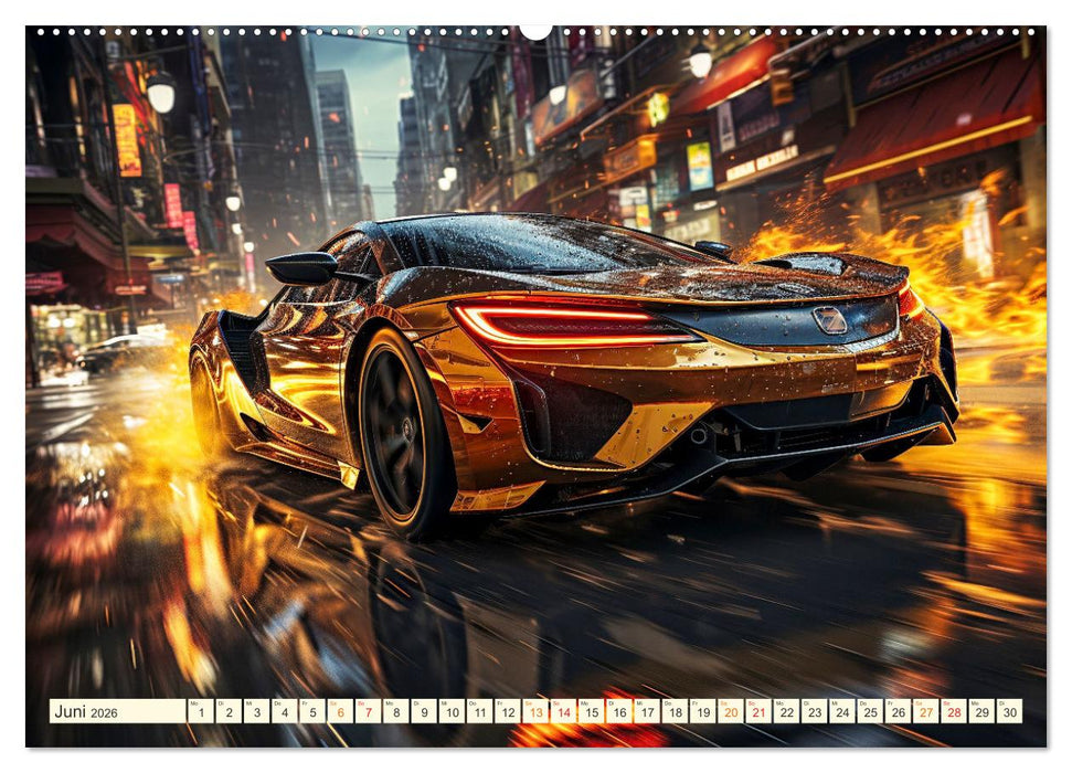 Sportwagen Fantasien (CALVENDO Wandkalender 2026)