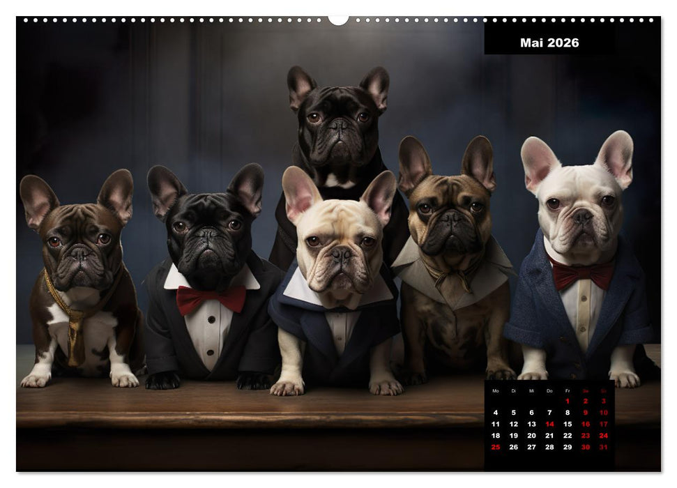 Französische Bulldogge KI Digiart (CALVENDO Wandkalender 2026)