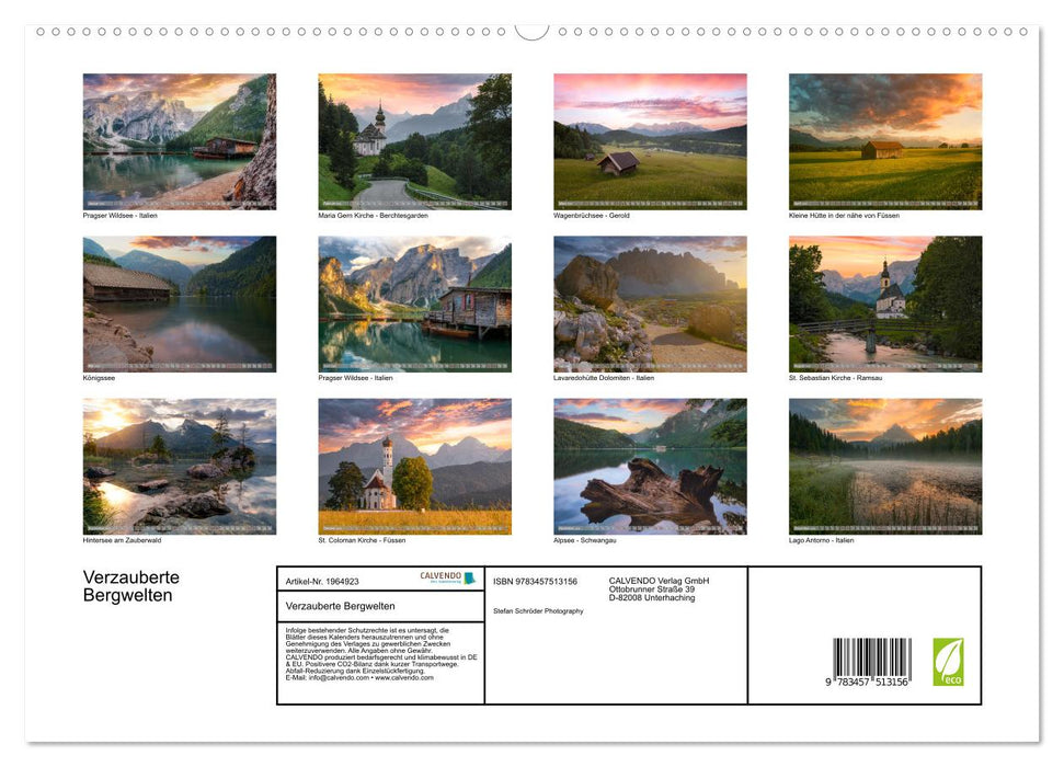 Verzauberte Bergwelten (CALVENDO Premium Wandkalender 2026)