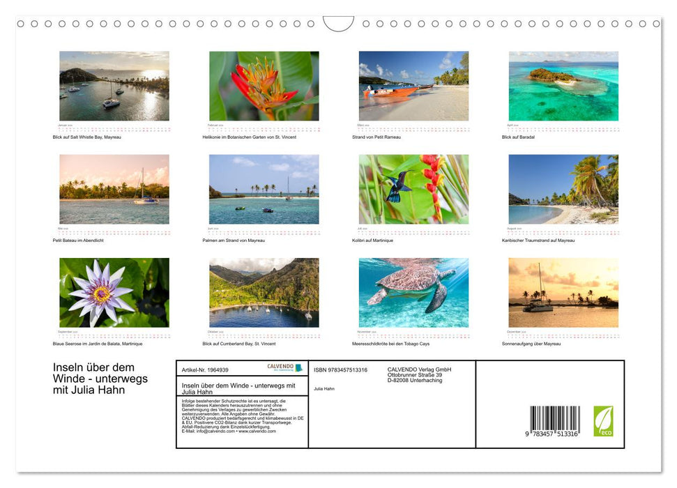 Inseln über dem Winde - unterwegs mit Julia Hahn (CALVENDO Wandkalender 2026)