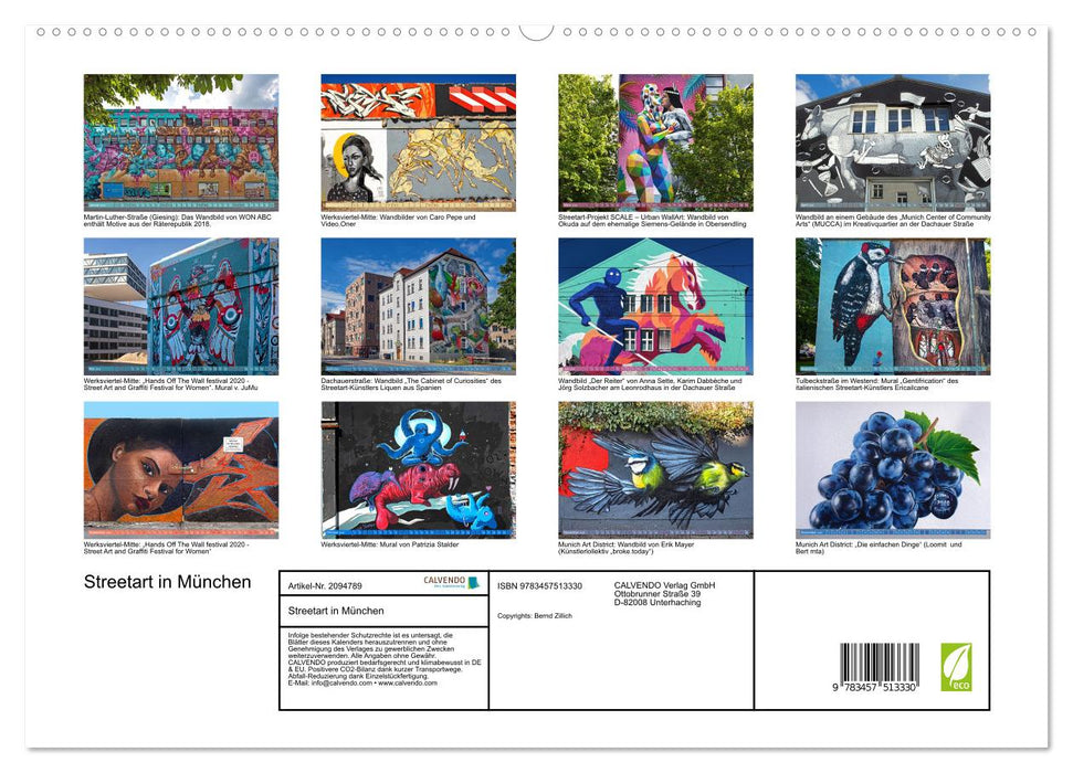 Streetart in München (CALVENDO Premium Wandkalender 2026)