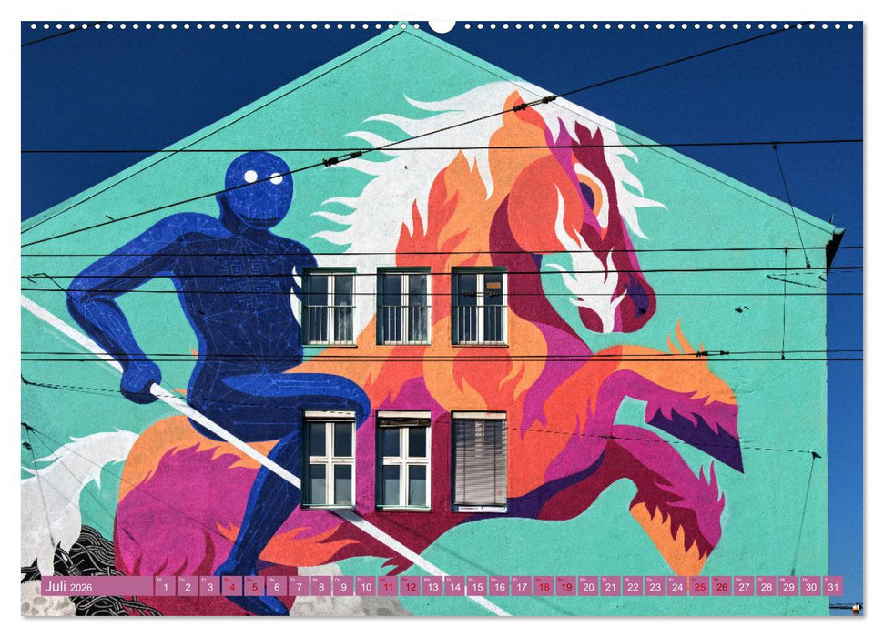 Streetart in München (CALVENDO Premium Wandkalender 2026)