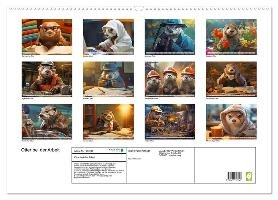 Otter bei der Arbeit (CALVENDO Wandkalender 2026)