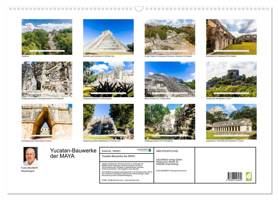 Yucatan-Bauwerke der MAYA (CALVENDO Wandkalender 2026)