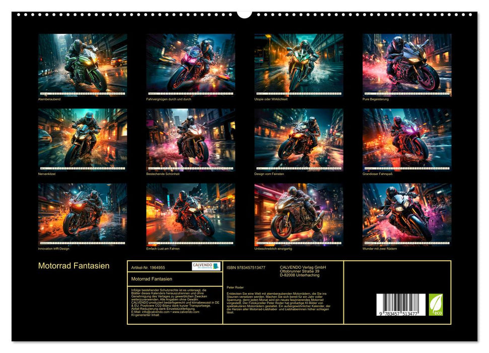 Motorrad Fantasien (CALVENDO Premium Wandkalender 2026)