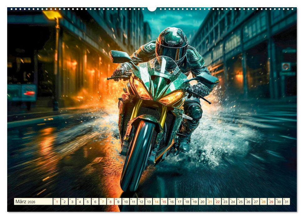 Motorrad Fantasien (CALVENDO Premium Wandkalender 2026)