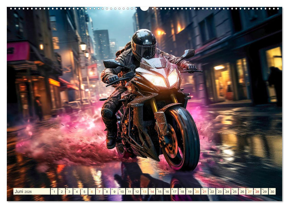 Motorrad Fantasien (CALVENDO Premium Wandkalender 2026)