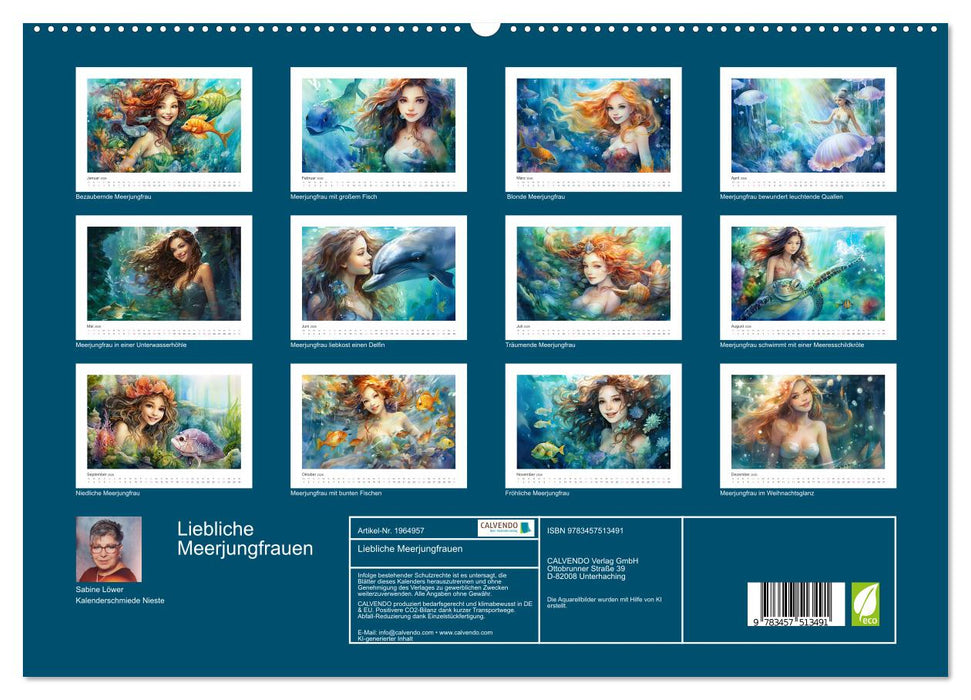 Liebliche Meerjungfrauen (CALVENDO Premium Wandkalender 2026)