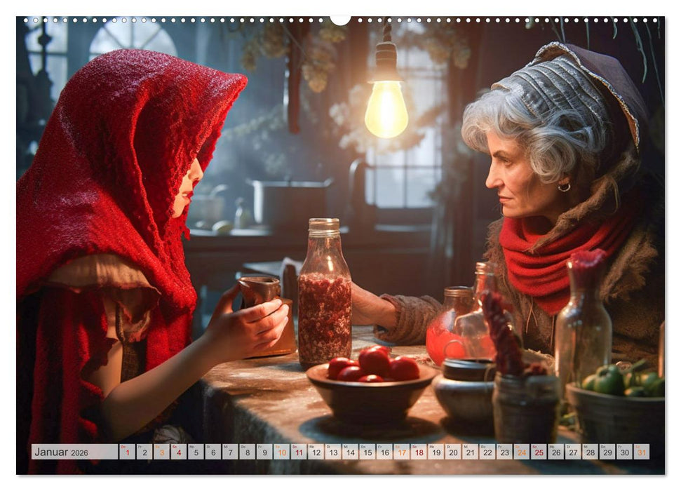 Rotkäppchen und der Wolf (CALVENDO Wandkalender 2026)